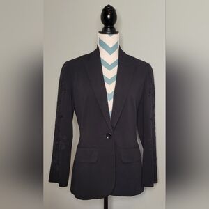 Soutache Boyfriend Jacket With Embroidered Sleeves Size 8P